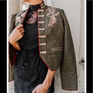 Free People Lauren Band Embroidered Jacket